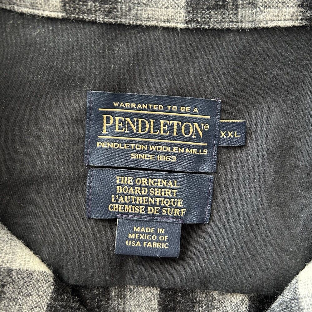 Pendleton Wool Original Board Shirt Mens XXL Black Gray 1958 Plaid Chest Pockets - Picture 7 of 16